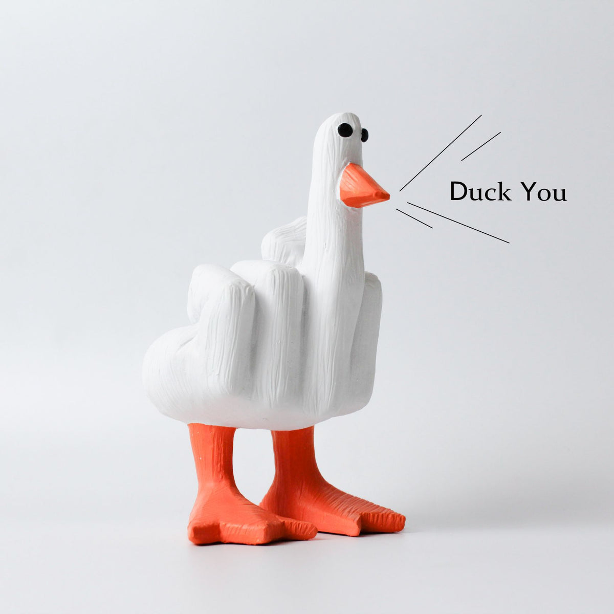 Funny Middle Finger Duck Resin Desktop Ornament