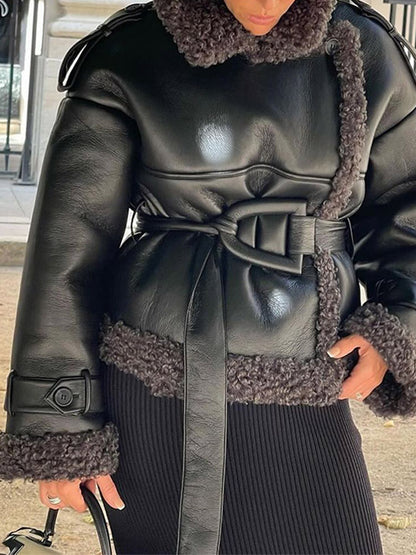 Fur-coated overcoat