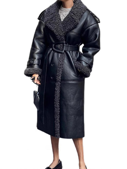 Fur-coated overcoat