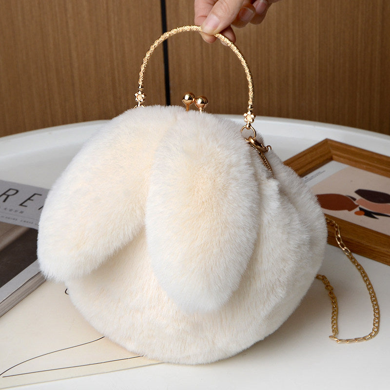 Fur-lined crossbody bag