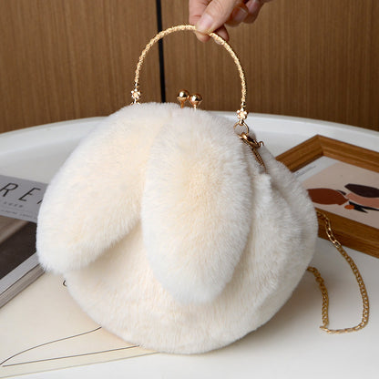 Fur-lined crossbody bag