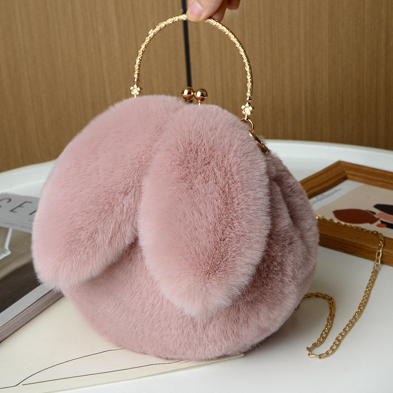 Fur-lined crossbody bag