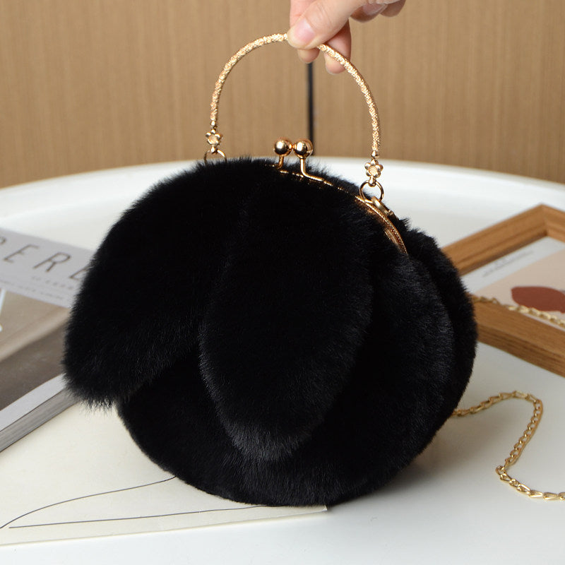 Fur-lined crossbody bag