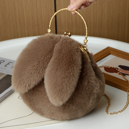 Fur-lined crossbody bag