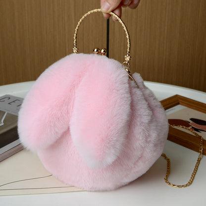 Fur-lined crossbody bag