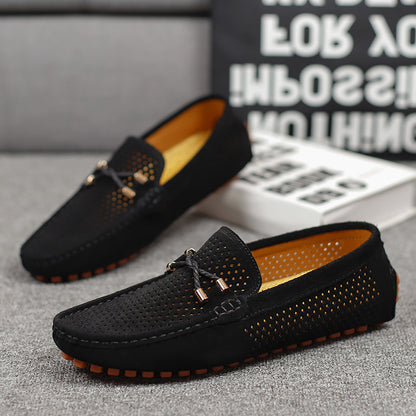 Fur-lined hollow bean-shaped shoes