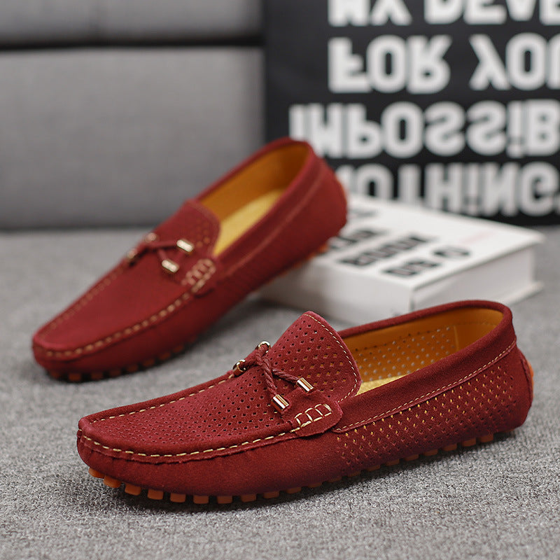 Fur-lined hollow bean-shaped shoes