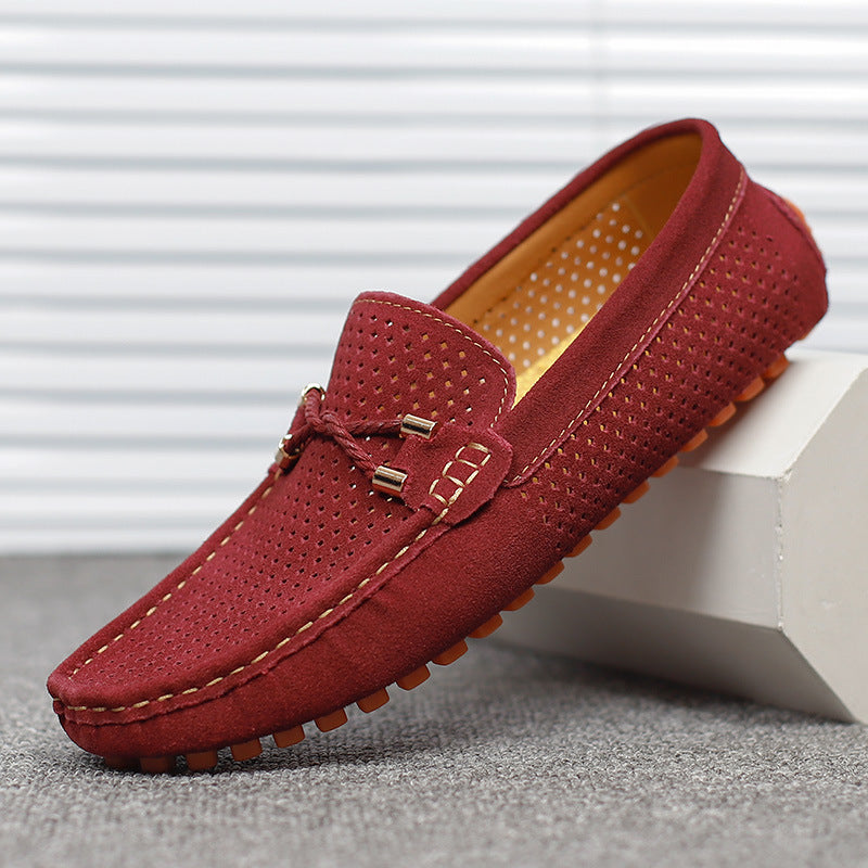Fur-lined hollow bean-shaped shoes