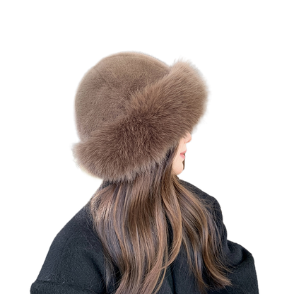 Fur-lined winter hat