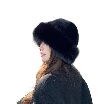 Fur-lined winter hat