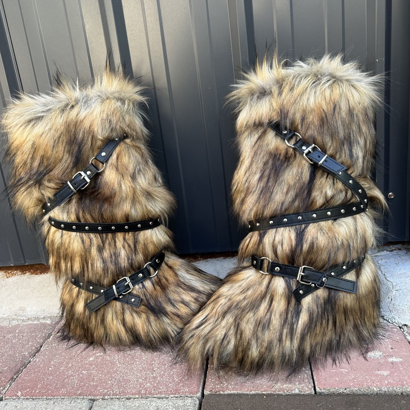 Fur Trim Snow Boots with Buckle