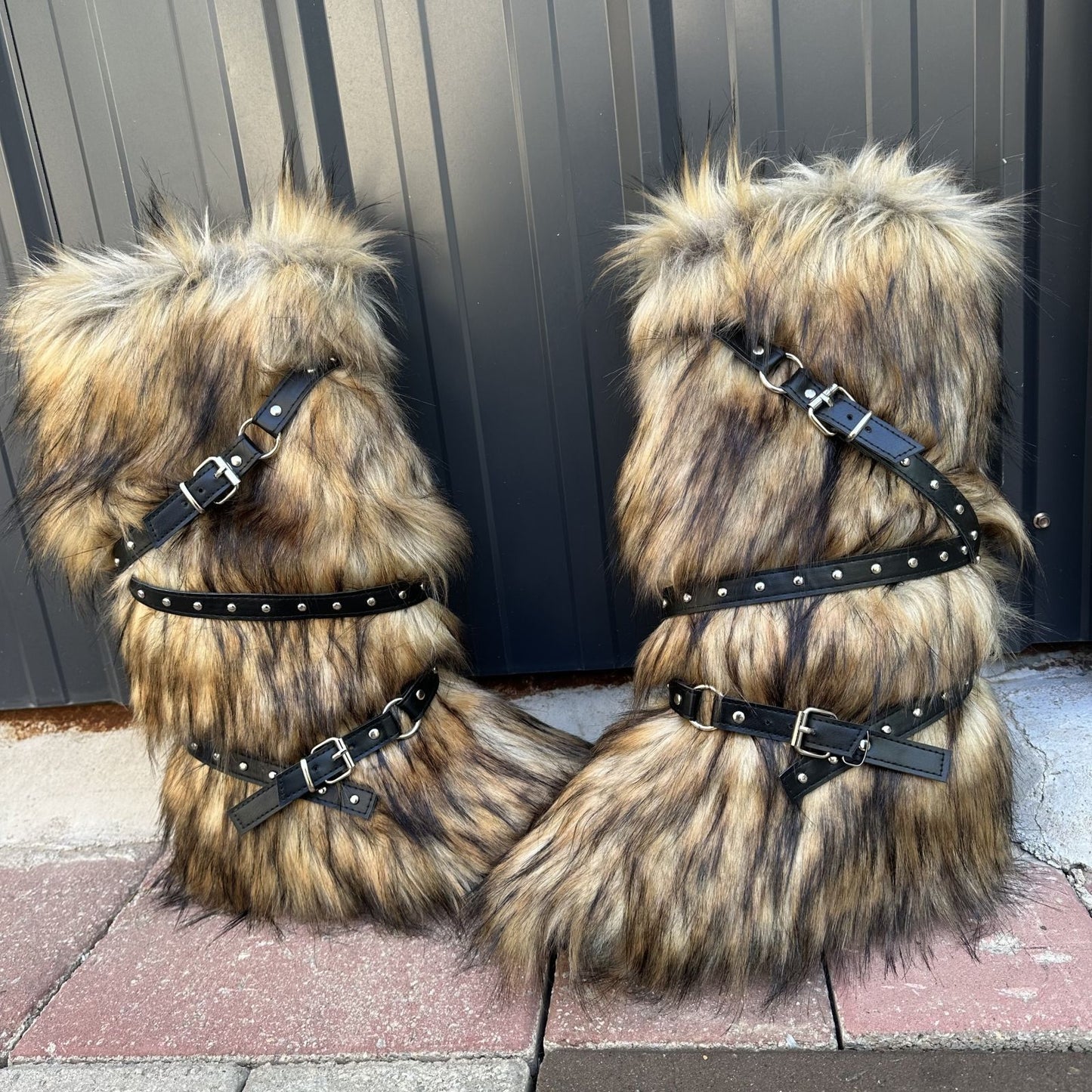 Fur Trim Snow Boots with Buckle