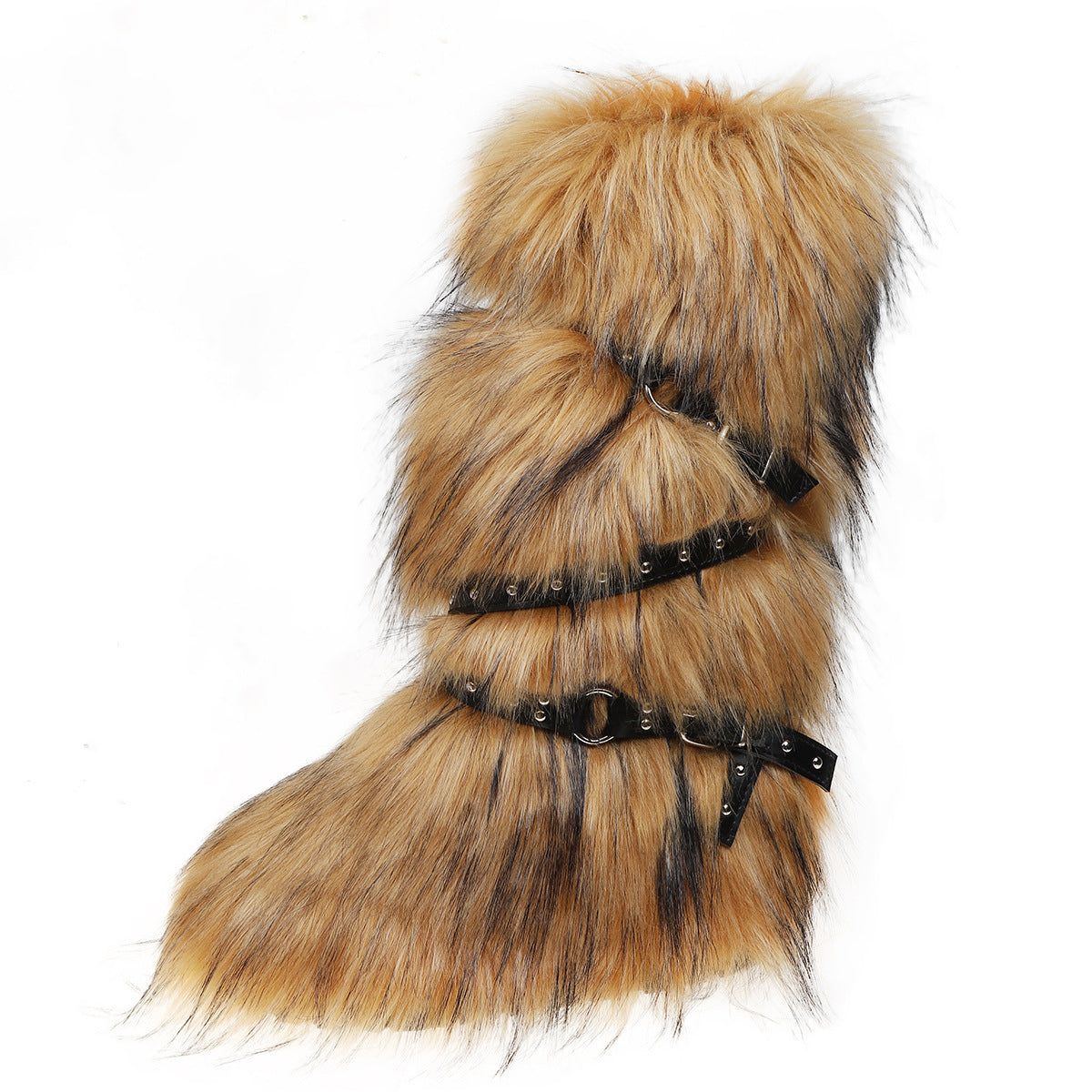 Fur Trim Snow Boots with Buckle