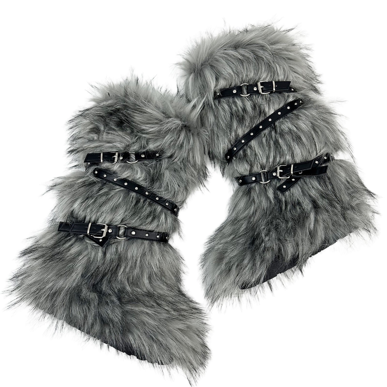 Fur Trim Snow Boots with Buckle