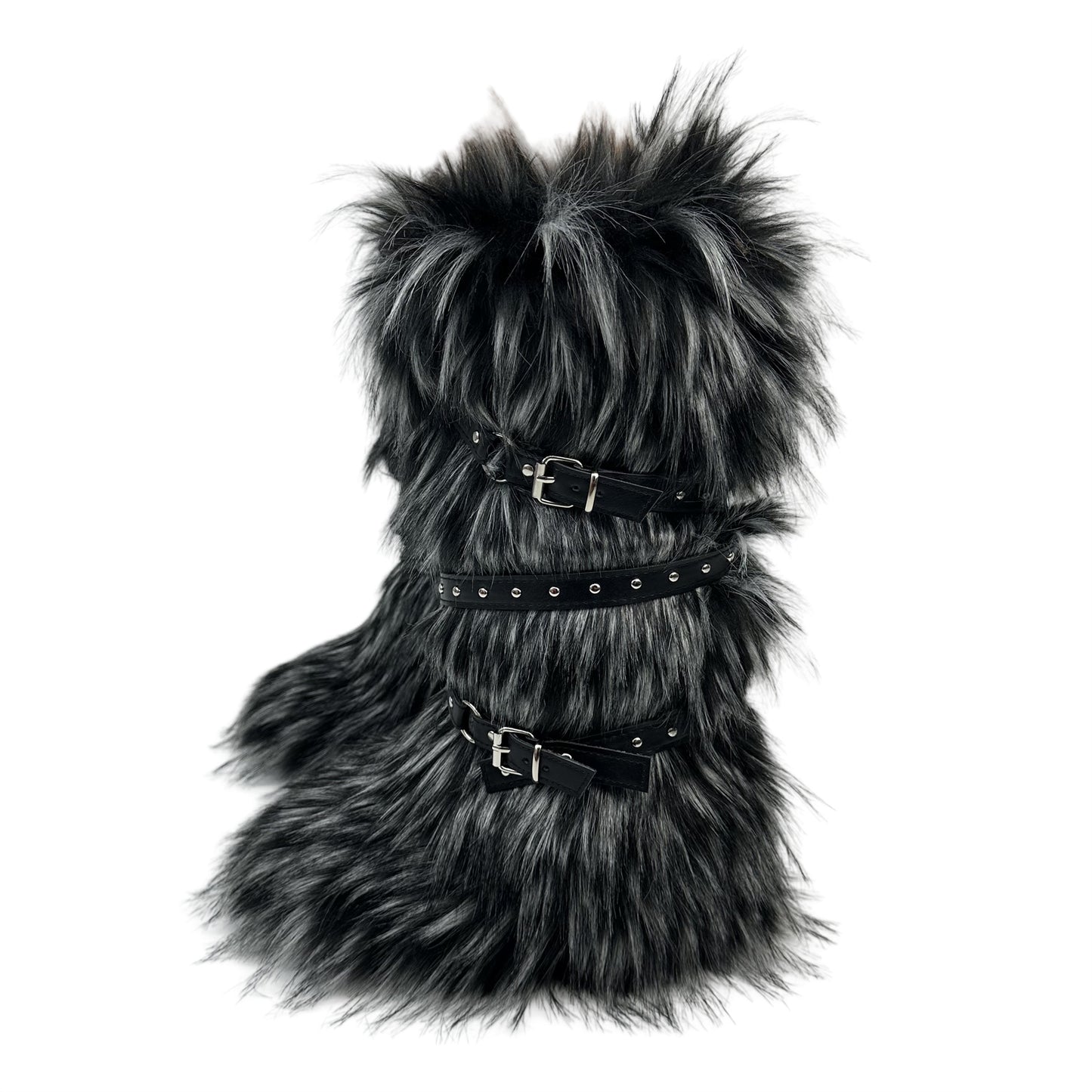 Fur Trim Snow Boots with Buckle