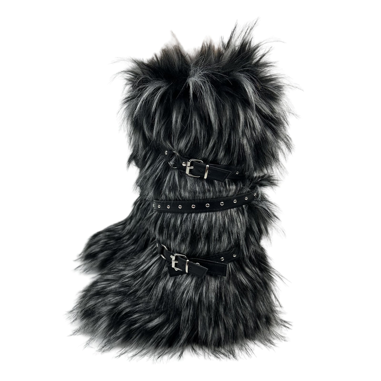 Fur Trim Snow Boots with Buckle
