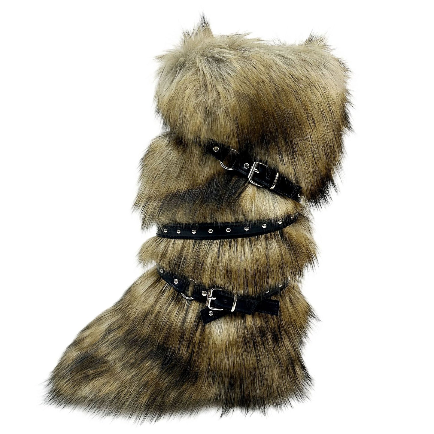 Fur Trim Snow Boots with Buckle