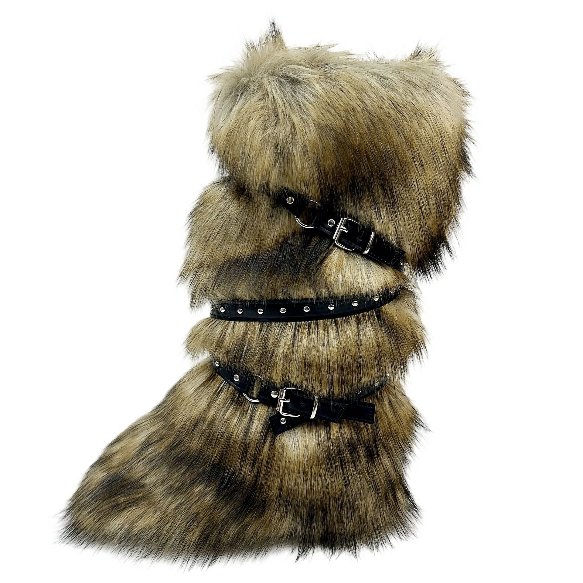 Fur Trim Snow Boots with Buckle
