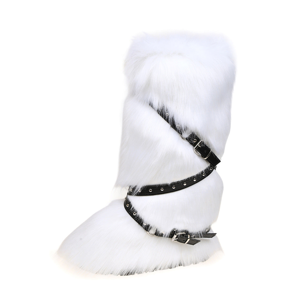 Fur Trim Snow Boots with Buckle