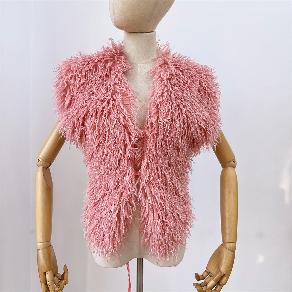 Fur Vest Imitation Beach Wool Sexy Big Backless Halter Top