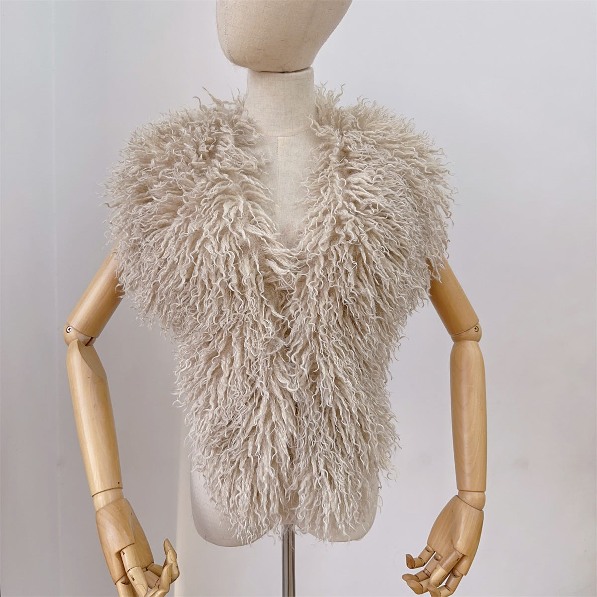 Fur Vest Imitation Beach Wool Sexy Big Backless Halter Top