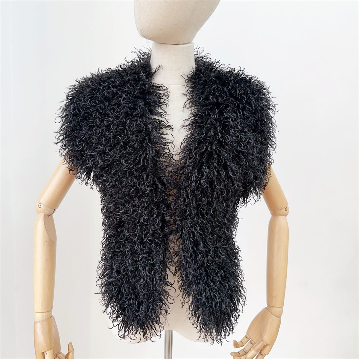 Fur Vest Imitation Beach Wool Sexy Big Backless Halter Top