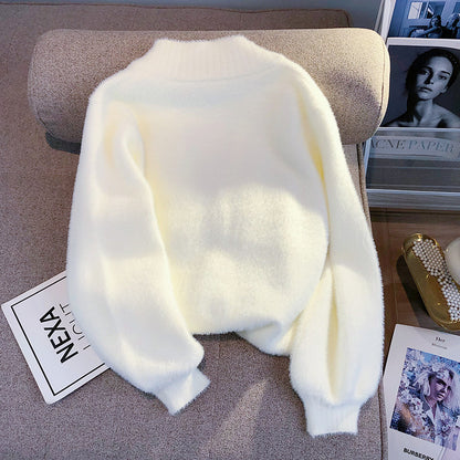 Furry Knitted Sweater Cardigan for Women
