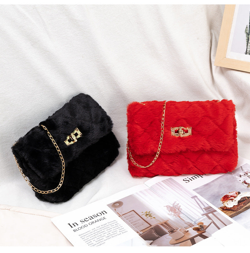 furry shoulder bag