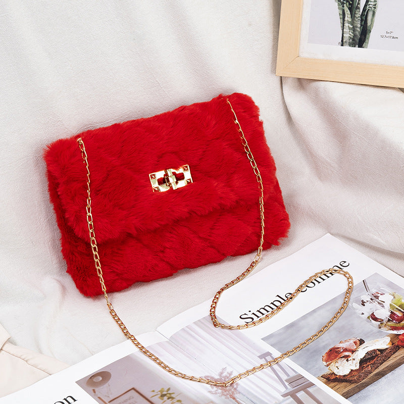 furry shoulder bag