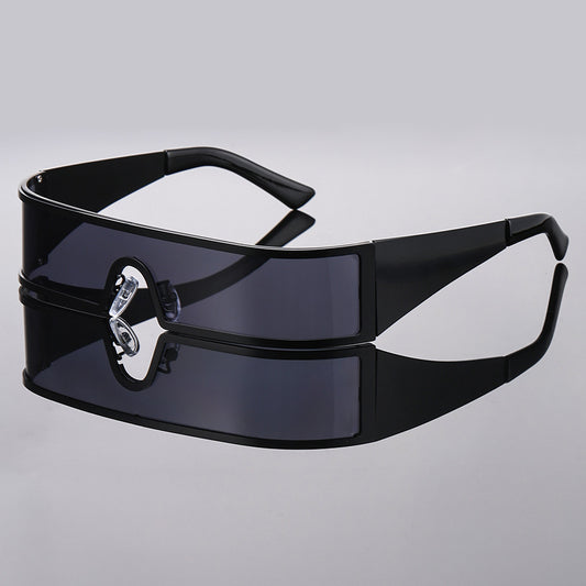 Futuristic Punk Metal Frame Sunglasses UV400 Windproof