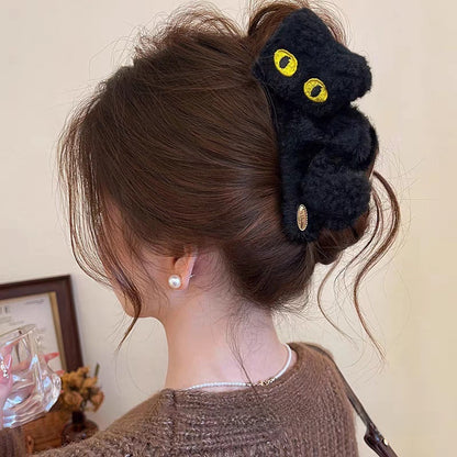 Fuzzy hair-pulling clips
