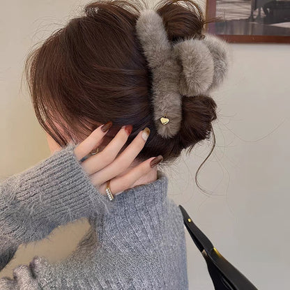 Fuzzy hair-pulling clips