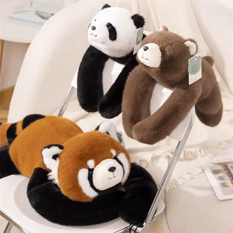 Fuzzy toy throw pillow