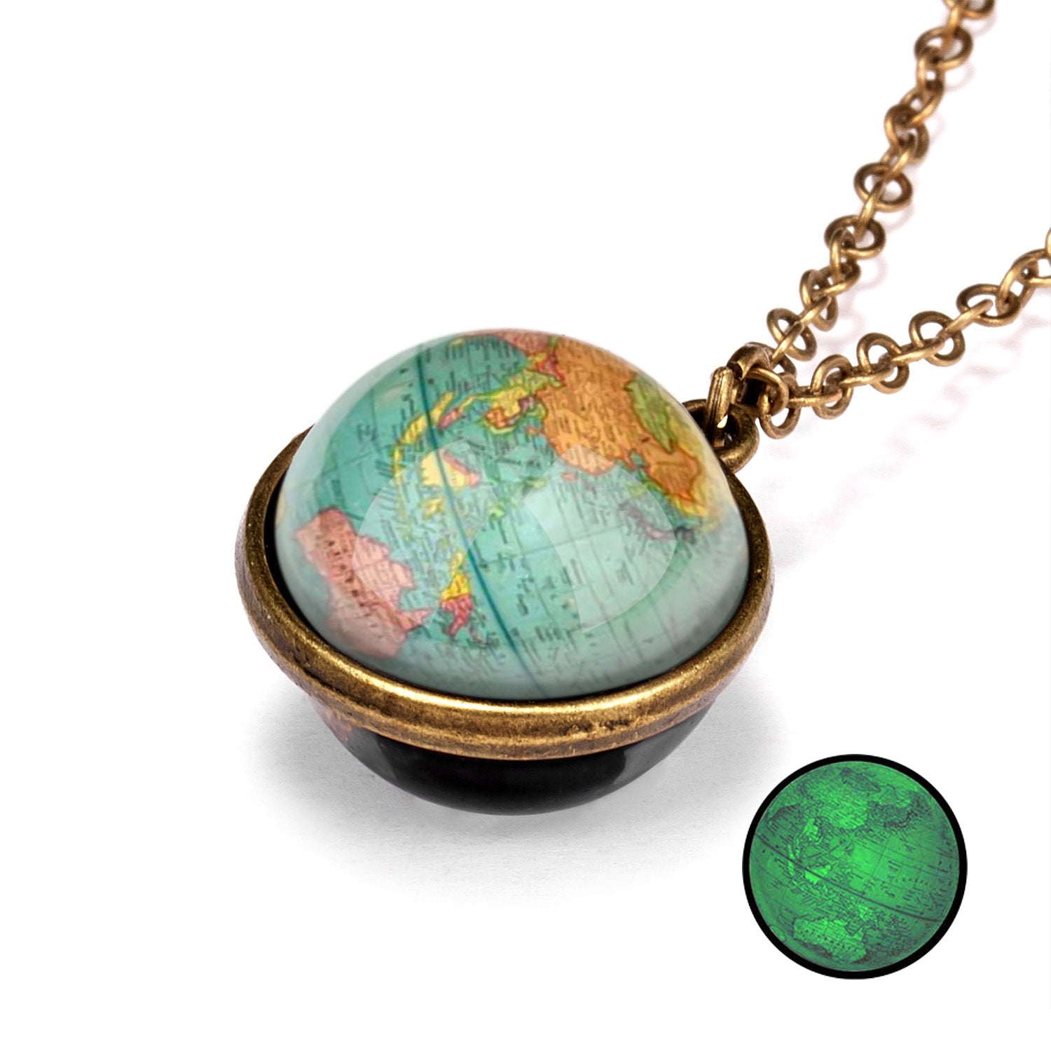 Galaxy Luminous Double-Sided Geometric Pendant Necklace