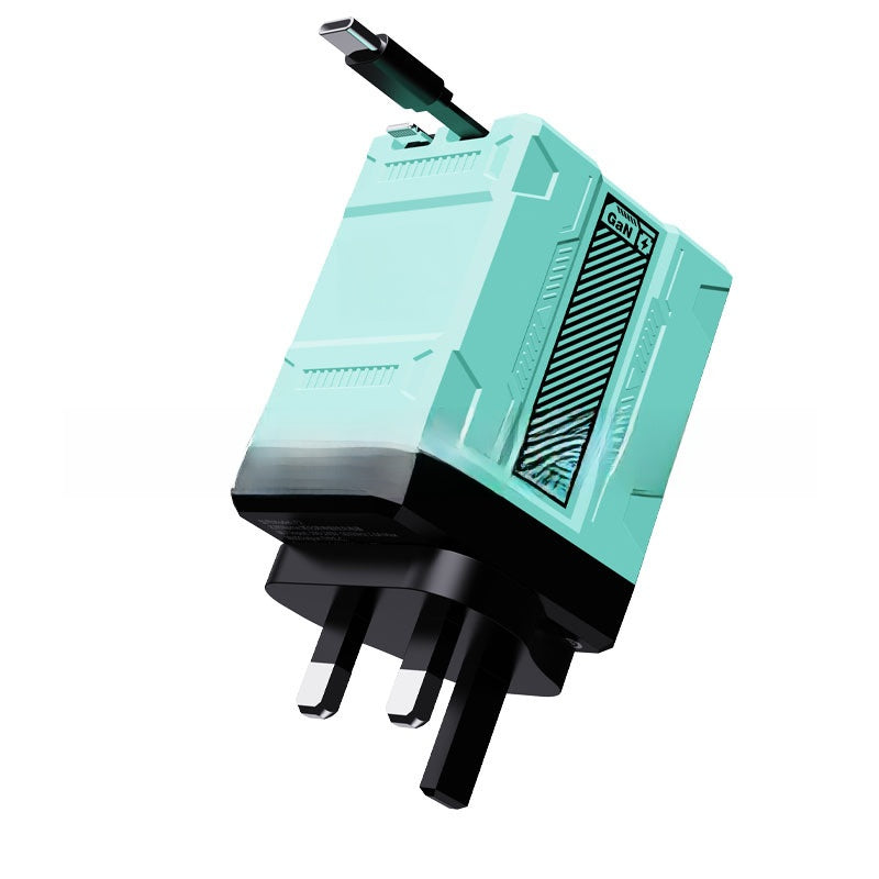 GaN Fast Charger with Retractable Cable
