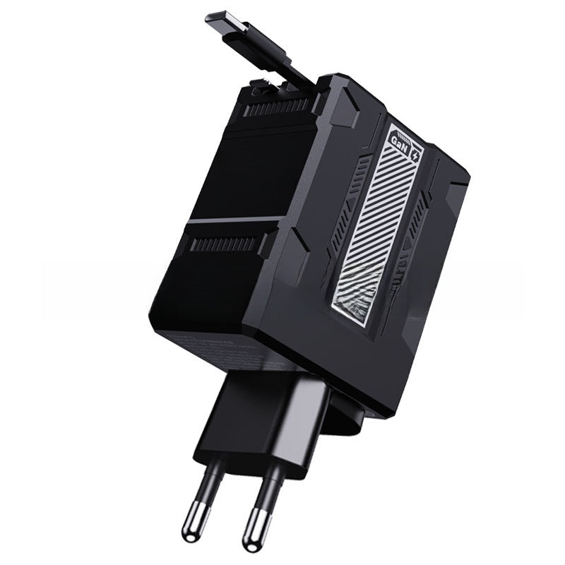 GaN Fast Charger with Retractable Cable