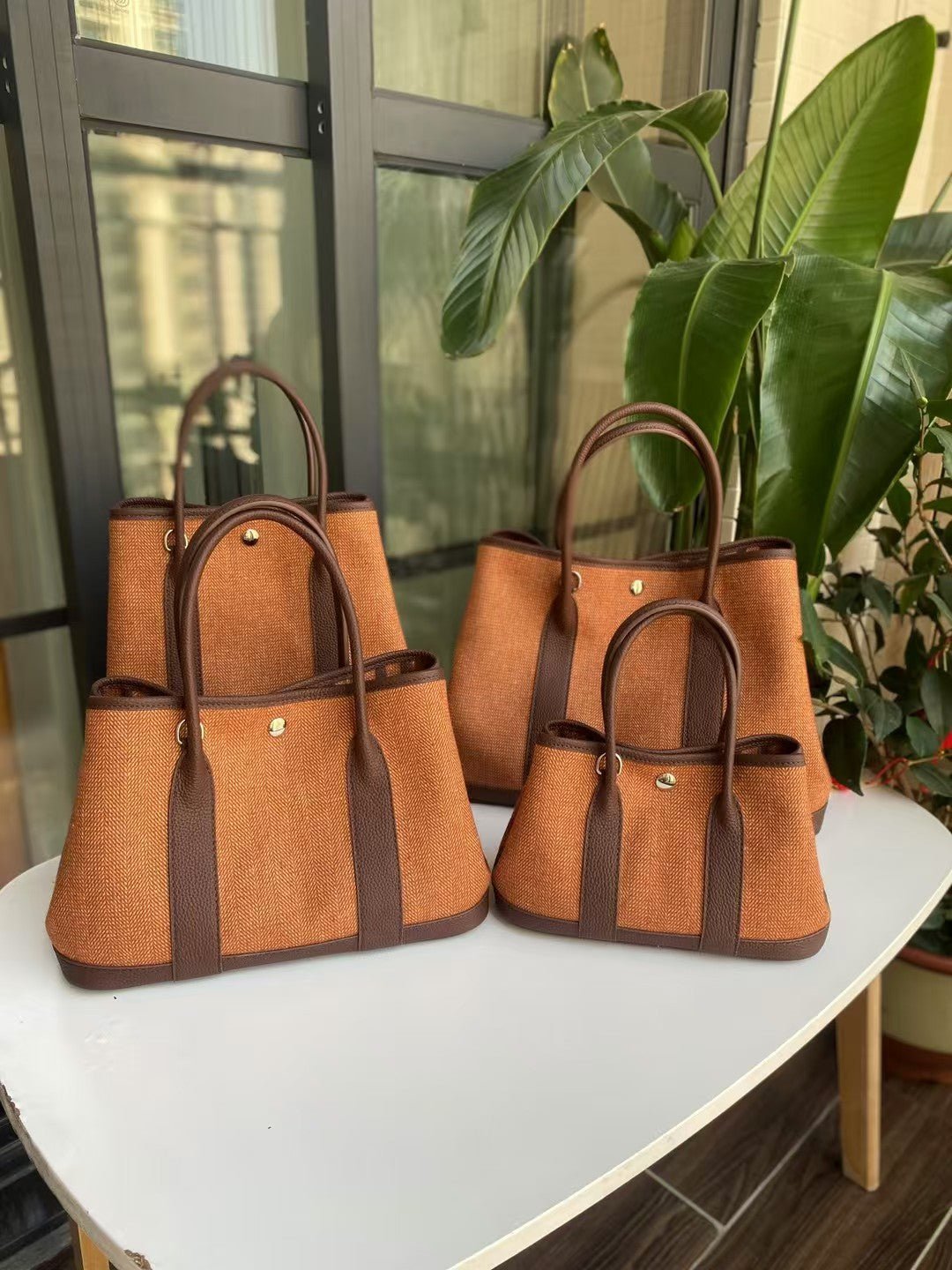 Garden Bag 2026 New Style Woolen Linen with Genuine Leather Top Layer Cowhide Handbag Single Shoulder Crossbody Wholesale Women's Bag
