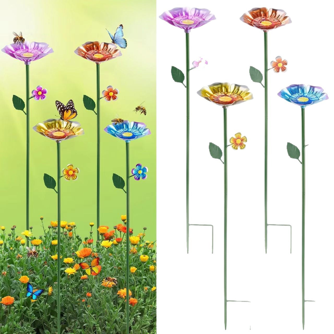 Garden Bird Water Feeder with Butterfly Design