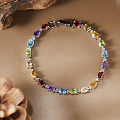 Garnet Citrine Geometric Bracelet
