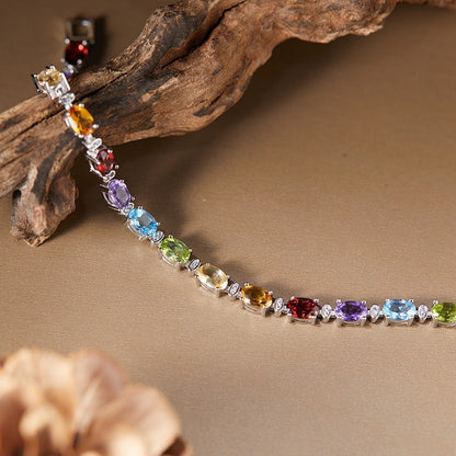 Garnet Citrine Geometric Bracelet