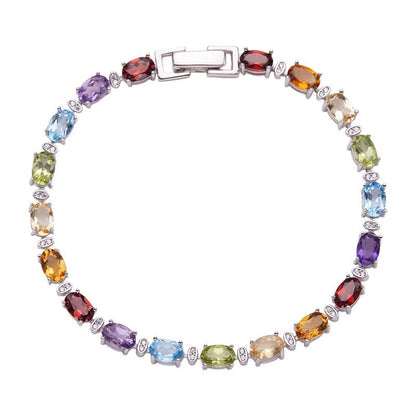 Garnet Citrine Geometric Bracelet