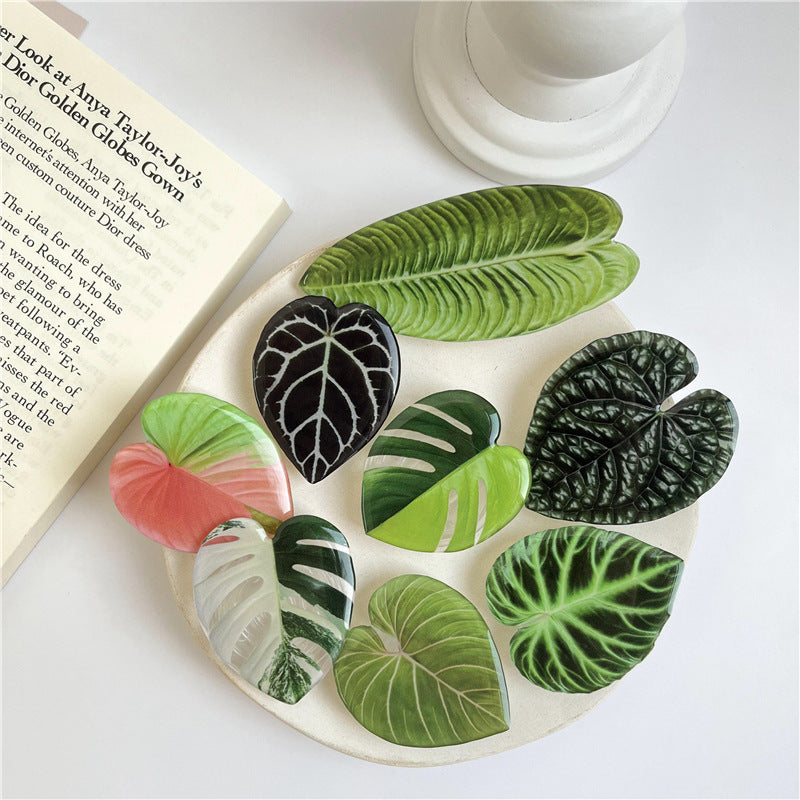 Gel-coated leaf-shaped mobile phone holder