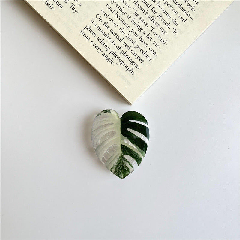 Gel-coated leaf-shaped mobile phone holder