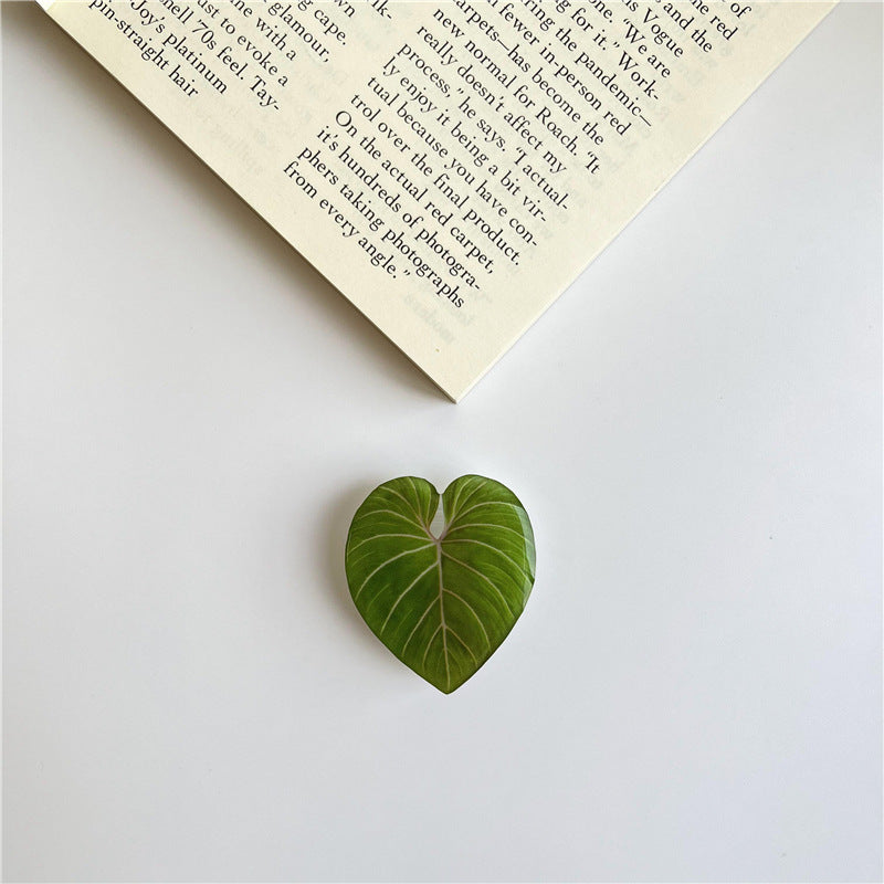Gel-coated leaf-shaped mobile phone holder