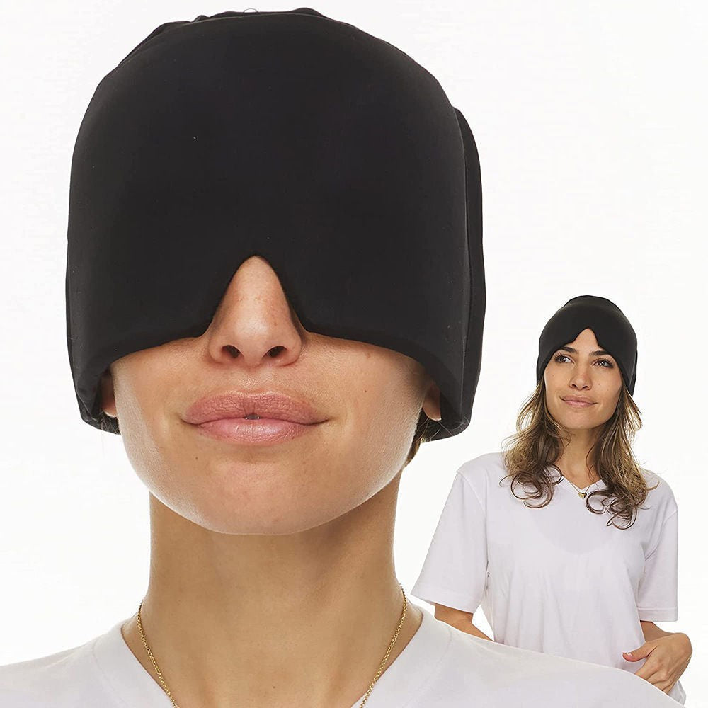 Gel Migraine Relief Hat Hot Cold Compress Head Wrap
