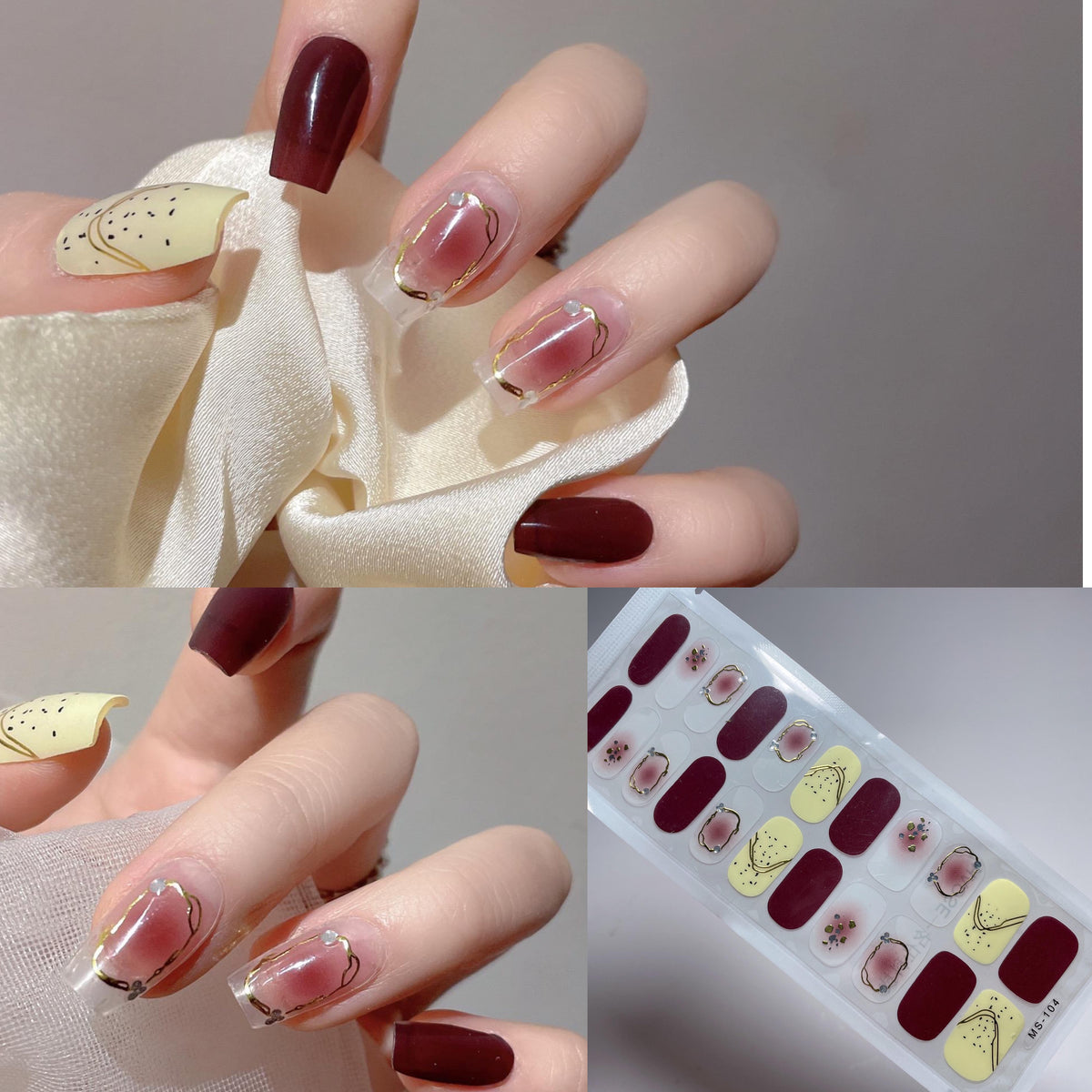 Gel Nail Stickers Waterproof 3D Design