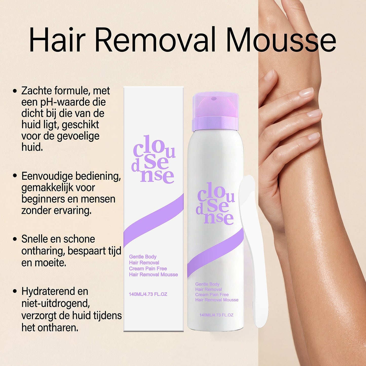 Gentle hair removal mousse