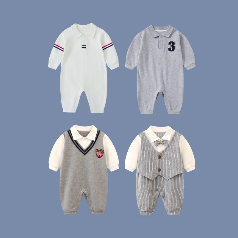 Gentleman Baby Cotton Jumpsuit Long Sleeve Romper