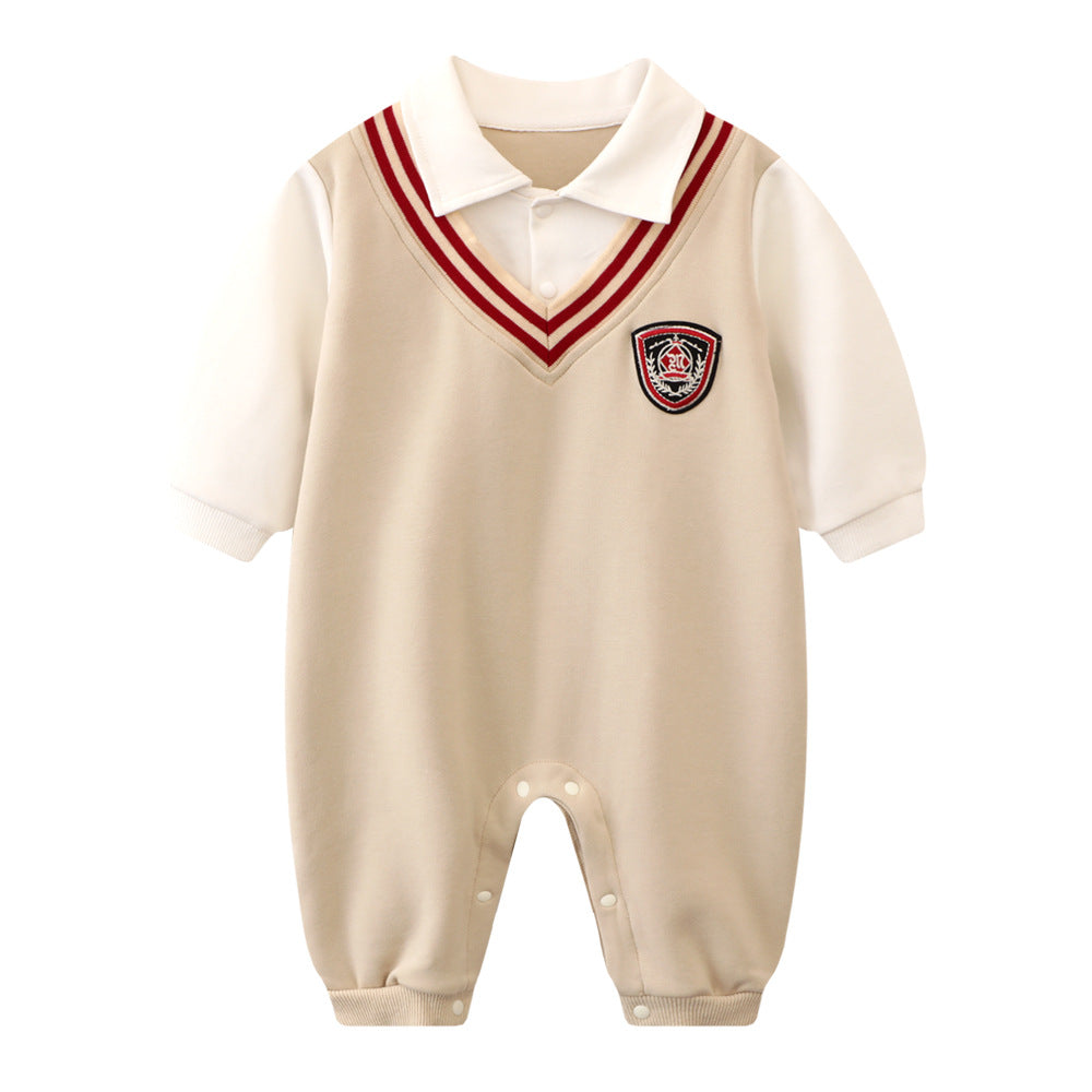 Gentleman Baby Cotton Jumpsuit Long Sleeve Romper