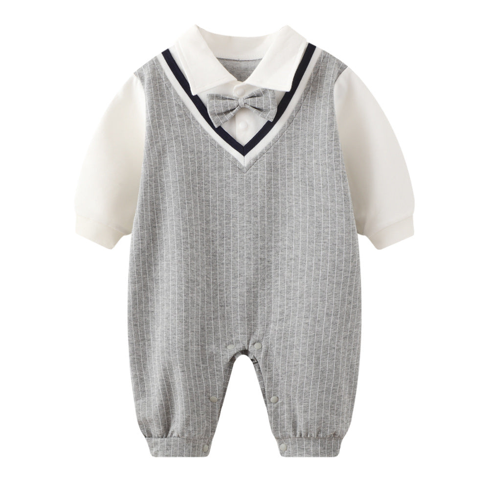 Gentleman Baby Cotton Jumpsuit Long Sleeve Romper